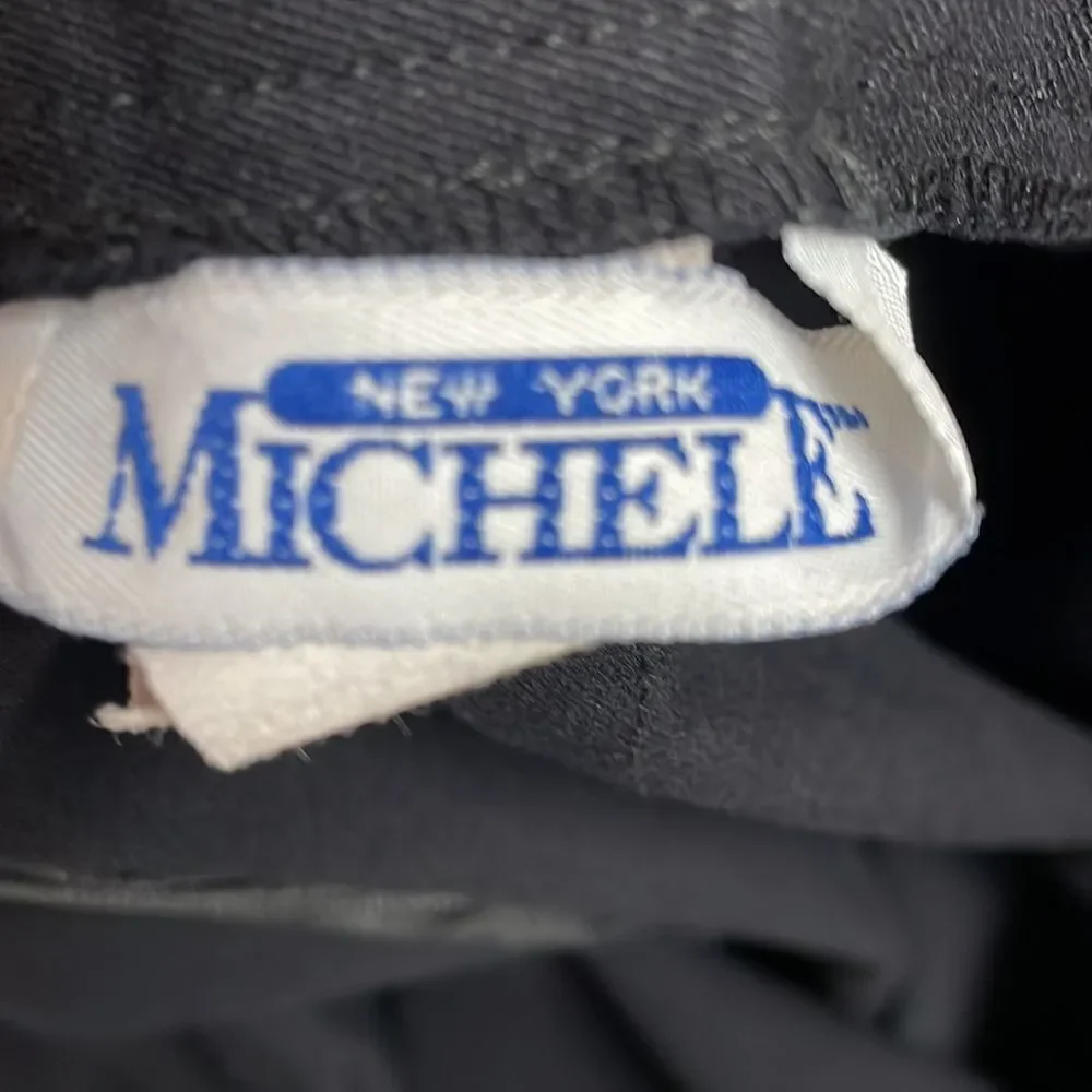 Michelle New York Skirt Womens Size 8 Black Pencil Skirt With Small Slit Vintage